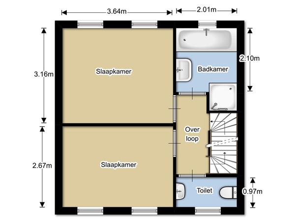 Floorplan - Geraniumstraat 28, 4651 ML Steenbergen